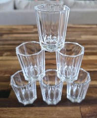 Set 6 «Octime» (8-Sided) Vintage French Arcoroc Luminarc Style Shot Glasses