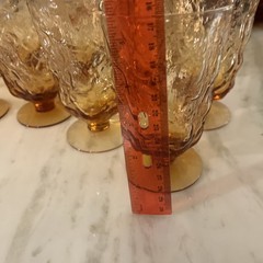 Lot 32 Seneca Glass Morgantown Driftwood Amber Crinkle Texture Glassware