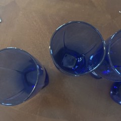 Anchor Hocking Berkeley Cobalt Blue Glass Ice Tea Tumbler Set Of 4 Square Footed