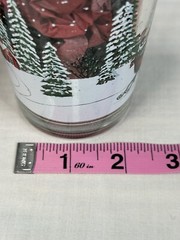 Christmas Drinking Glass Horse Sleigh Winter Snow Vintage 12oz Tumbler Set of 2