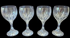 4 Baccarat Massena Crystal Wine Glasses American 6 3/8″ Signed Excellent France