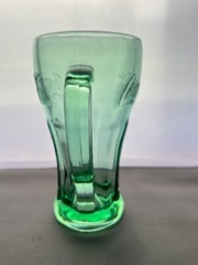 Vintage Libbey Heavy Green Glass 14 ounce Handled Drinking Glass Tumbler Mug