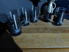 MCM Set of 5 Vintage Retro Glas-Snap Glasses by Corning Mid-Century Modern used