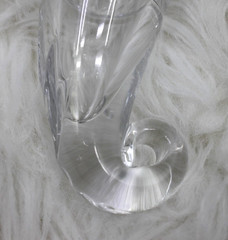 Vintage Russian Cut Crystal Drinking Horns Pair 7.5″ Wine Toast Glasses Curved
