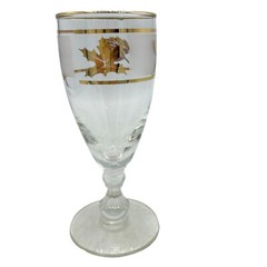 VTG Libbey Frosted Gold Leaf Cordial Stemmed Glasses 4-oz 5 3/8″ Tall Set of 6
