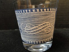 Royal China Currier Ives Glass 6 Oz 3 3/8″ Tall Old Fashioned Excellent