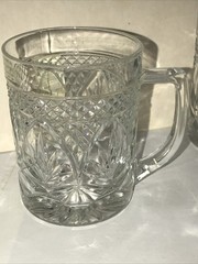4 Luminarc Antique Clear Cristal D’Arques Durand Glass Mugs Intact Labels .