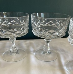 Set Of 4 Cristal D’Arques Lead Crystal Stem Sherbet Dessert Glasses