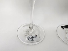 Qualia Crystal Glassware Meridian Goblet Set of 2 Glasses, Black Smoky Finish