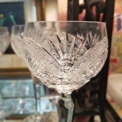 5 Clear LAUSITZER LAUSITSER Germany Multiple Cut Crystal Hock Wine Glass 8 3/4”