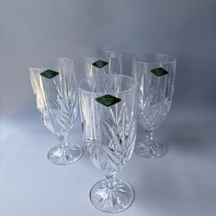 Godinger Milano Shannon Goblets 24% Lead Crystal Set o 4 Item #2525 Stemmed 13oz