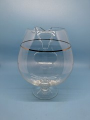 Set Of MCM Dorothy Thorpe Style Pitcher Decanter 6 Roly Poly Silver Trim Glasses