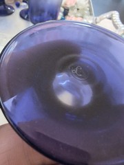 Libbey Glass Ombré Cobalt Blue Goblet Juice Cocktail Glasses Set Of 6 + 1 Bonus