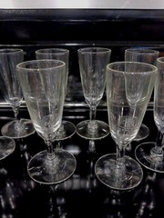 Set of 10 Vintage Mid Century Cordial Stemmed Shot Glasses