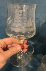 Vintage Leonard Crystal • Queen’s Tall Sailing Ships Etched Brandy Glasses – 4