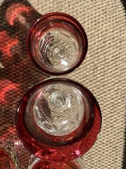 vintage kings crown ruby flashed – set of 4 Wine and 4 Cordial Glasses