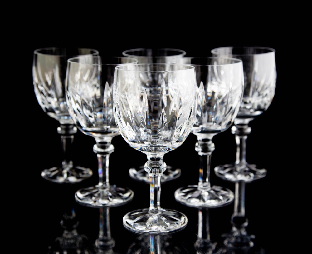 Atlantis Cascais Water Goblet Glasses Set of 6 Elegant Vintage Crystal Signed
