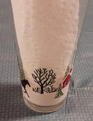 *8* Winter Scene Drinking Tumblers Christmas Sleigh Horse Snow CABIN IN SNOW