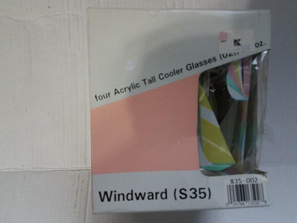 VINTAGE CULVER SERVEMATES ACRYLIC TALL COOLER GLASSES 4PK S35-002