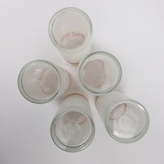 (5) VTG Libbey Fiesta Frosted Red Green Yellow Stripe Collins Cooler Glasses