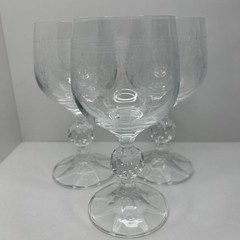 Cristal D’Arques-Durand «Dampierre» Bohemia Crystal Etched Goblet Set 3