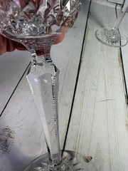 4 Wedgwood Majesty Wine Glasses, Clear Cut, Fans, Criss Cross, 7 3/4 x 3 2