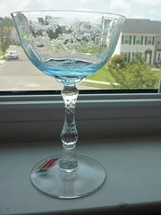 FOSTORIA – NAVARRE – 2 CHAMPAGNE/TALL SHERBET GLASSES – 5 7/8″ – EXCELLENT