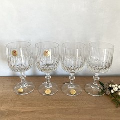 Zwiesel Cristallerie Germany Cut 24% Lead Crystal 8.25″ Wine Glasses 4pc Set