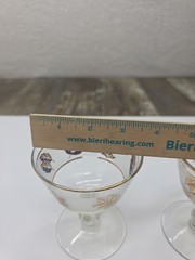 Set Of 5 Vintage 3 Flat Juice Glass 2 Sherbert Golden Foliage by Libbey Glass