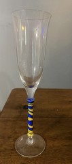 Eisch Colored Stem Glass. Yellow And Blue