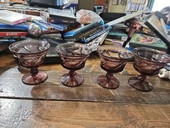 Fostoria Jamestown Purple Lot (4) Champagne Tall Sherbet Glasses