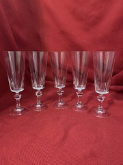 Princess House Esprit Hand Blown Lead Crystal Champagne Flutes “5 Pc” MINT