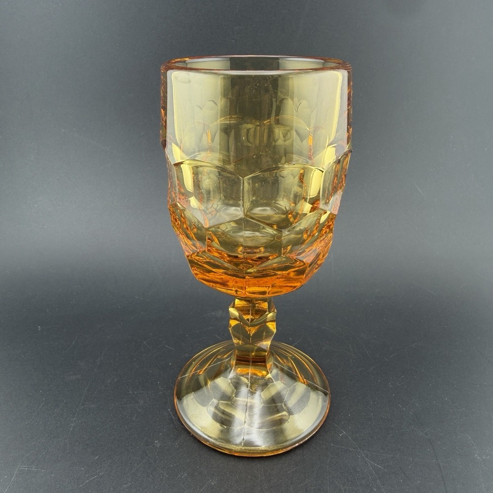 Vintage Viking Glass Georgian water goblet in amber glass honeycomb 4oz