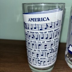 VTG 5 States Collectors Glasses Drinking Tumbler with Sheet Music Novelty