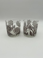 Culver Ltd Daisy Floral Double Old Fashioned Glasses Set Of 2