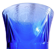 Blue Royal Lace Tumbler 12 oz. Hazel Atlas Depression Glass Vintage Good