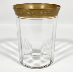 Vtg Tiffin Franciscan MINTON Gold Encrusted Trim Optic Glass Tumbler 10.5 oz. 4″