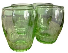 Uranium Rocks Glasses Green Depression Tumblers Federal Georgian Set 4
