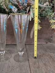 Vintage Libbey Staccato Abstract Atomic Sward Pilsner Beer Glasses (6)