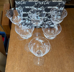 Lot of 6 Mikasa Crystal Charisma 9 1/4 Inch Water Goblets with Box