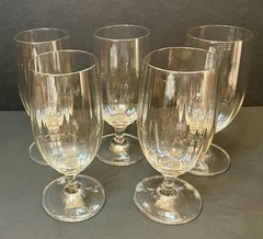 Set Of 5 Mikasa «Stephanie» Crystal Optic Glasses 6.75″ EUC