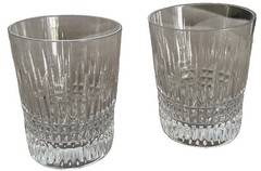 Set Of 2 Waterford Lismore Diamond Double Old Fashioned Glass 4 3/8″ Crystal