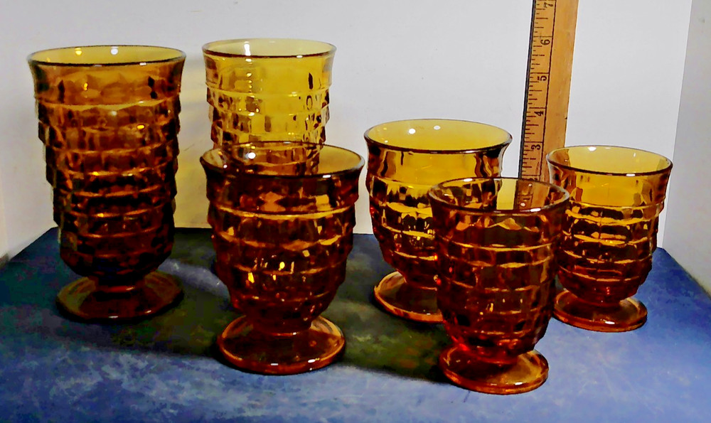 Vintage Indiana Glass Whitehall Cubist Glasses 6″ 4″ 3.5″~ Your Choice!