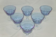 Doyen Royal Ice Blue/Wisteria (6) Champagne or Sherbet Glasses, 4″