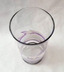 SET OF 4 VTG LIBBEY PURPLE WHITE FLOWER FLORAL GLASS TUMBLERS 16 OZ