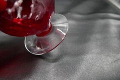 Morgantown Glass 2 Crinkle Ftd Tumblers Ruby 5 1/4 » T 12 oz. capacity ca 1960’s