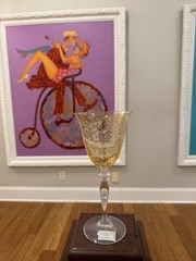 NEW MILLER ROGASKA CRYSTAL AMBER WINE GLASS by Reed & Barton
