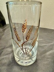 Vintage Homer Laughlin Golden Wheat Glass Tumbler 5.5” Drink Water Replacement
