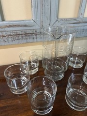 Vintage Princess House ~ Cocktail Martini Set #407 Mixer 6 Glasses & Stirrer