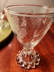 Vintage Etched Wine Glasses Anchor Hocking Boople Grape Design 4″ Lot Of 5
